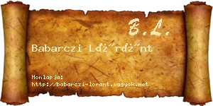 Babarczi Lóránt névjegykártya